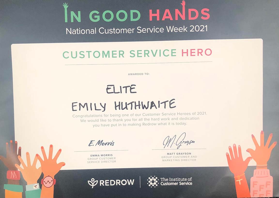 Emily Huthwaite Customer Service Hero